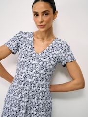 Crew Clothing Blue Myla Jersey Midi Dress - Image 4 of 5