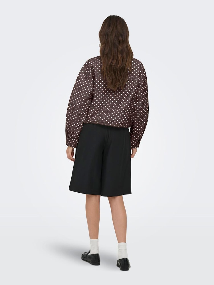 ONLY Brown Polka Dot Funnel Neck Jacket - Image 2 of 4