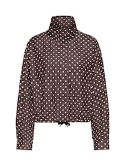 ONLY Brown Polka Dot Funnel Neck Jacket - Image 3 of 4