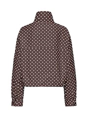 ONLY Brown Polka Dot Funnel Neck Jacket - Image 4 of 4