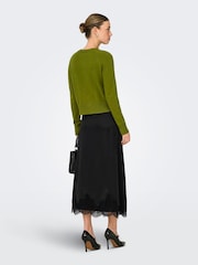 ONLY Satin Midi Skirt With Lace Hem - Afbeelding 3 van 6