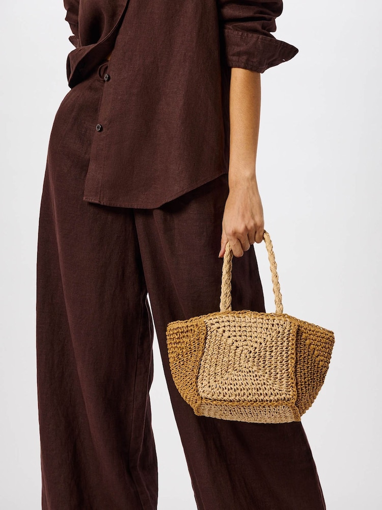 Whistles Natural Patchwork Straw Mini Bag - Image 1 of 4