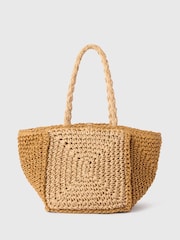 Whistles Natural Patchwork Straw Mini Bag - Image 2 of 4
