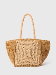 Whistles Natural Patchwork Straw Mini Bag - Image 4 of 4