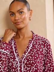 Love & Roses Spot Long Sleeve Button Through Blouse - Bilde 2 av 4