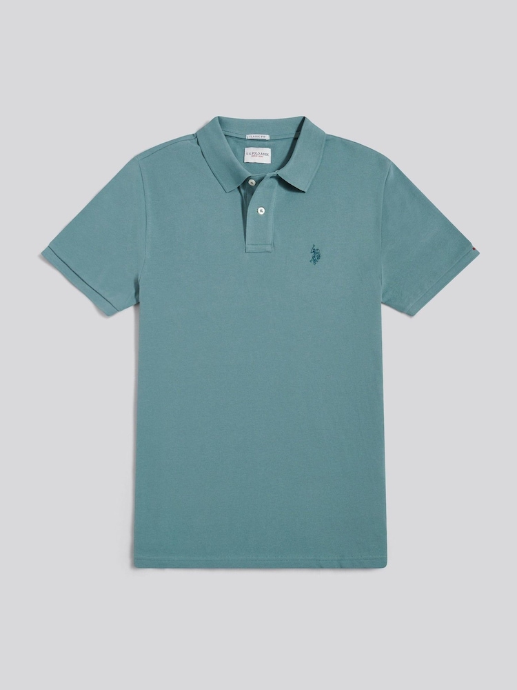 U.S. Polo Assn Green DHM Pique Polo Shirts - Image 1 of 4