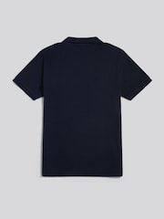 U.S. Polo Assn Blue Waffle Open Collar Polo Shirt - Image 6 of 7