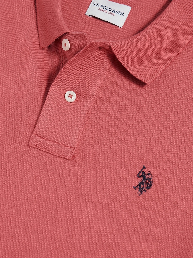 U.S. Polo Assn Red DHM Pique Polo Shirt - Image 4 of 4 U.S. Polo Assn Red DHM Pique Polo Shirt - Image 4 of 4