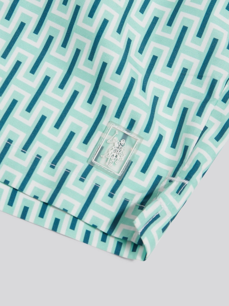 U.S. Polo Assn Green Geo Printed Swim Shorts - Image 3 of 3 U.S. Polo Assn Green Geo Printed Swim Shorts - Image 3 of 3