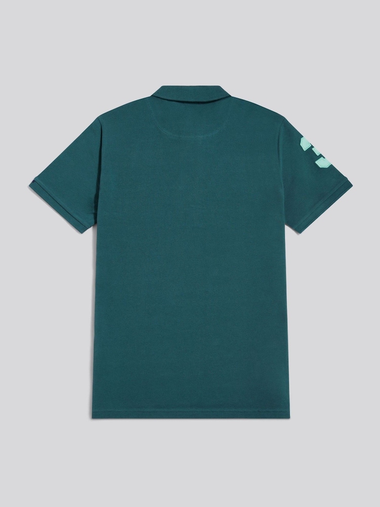 U.S. Polo Assn. Green Regular Fit Player 3 Pique Polo Shirt - Image 2 of 5