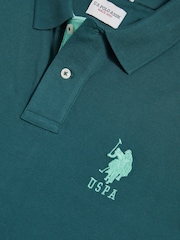 U.S. Polo Assn. Green Regular Fit Player 3 Pique Polo Shirt - Image 3 of 5