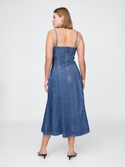 Gap Medium Wash Denim Midi Dress - Image 6 of 7