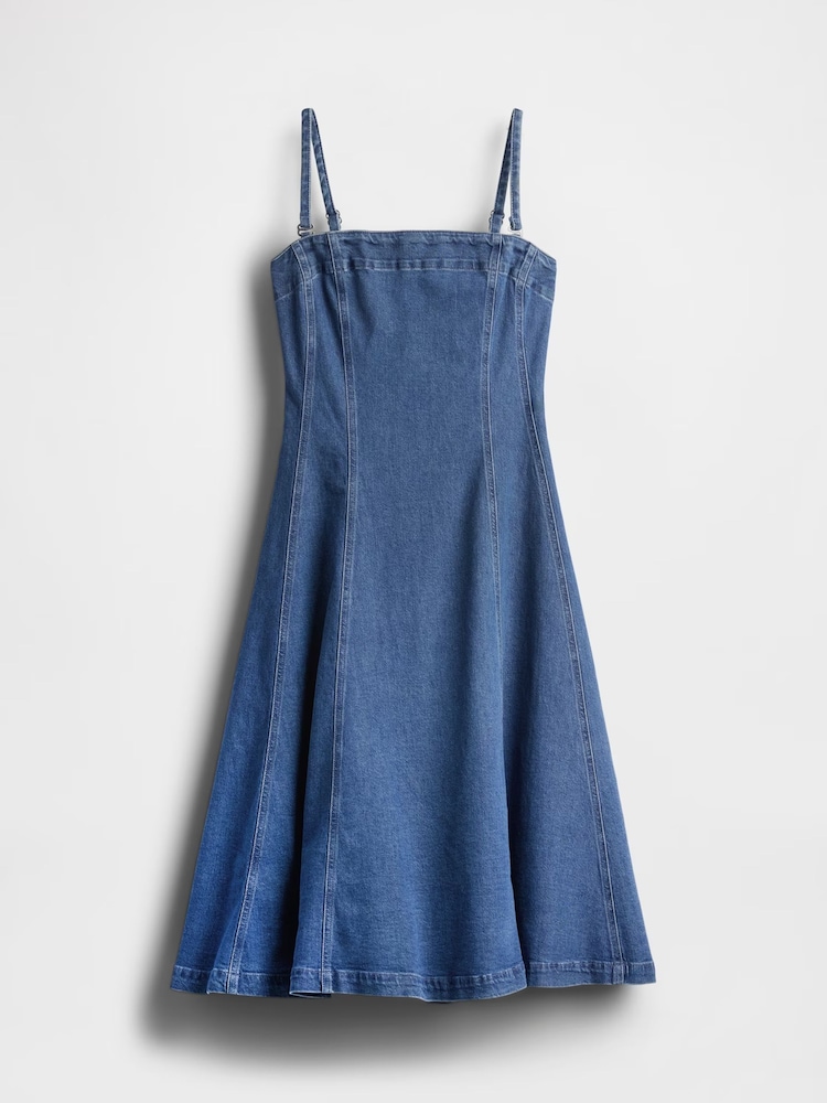 Gap Medium Wash Denim Midi Dress - Image 7 of 7 Gap Medium Wash Denim Midi Dress - Image 7 of 7