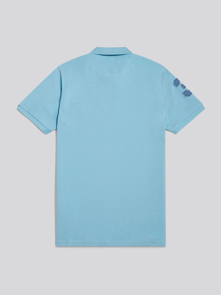 淡藍色 - U.S. Polo Assn. 常規剪裁 Player 3 凸紋 Polo 衫 - 圖片 2/5