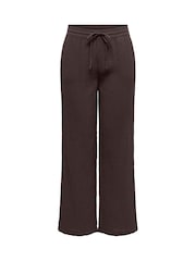 JDY Brown Cheesecloth Wide Leg Drawstring Trousers - Image 4 of 5