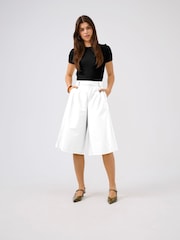 JDY White High Waist Bermuda Shorts - Image 1 of 3