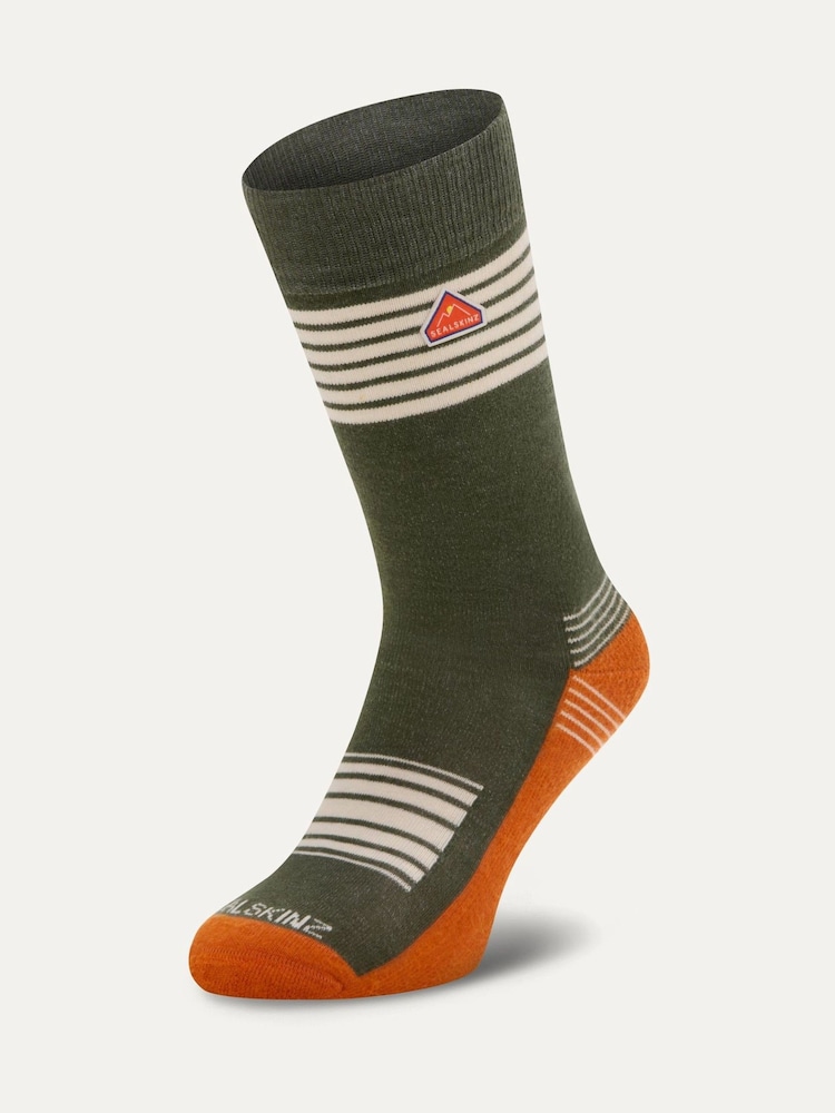 Sealskinz Green Wheatacre Lightweight Mid Length Hiking Socks - Image 1 of 2