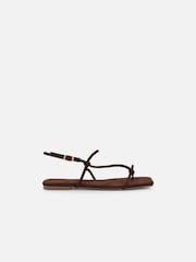Simmi London Brown Suede Leana Flat Sandals - Image 2 of 4