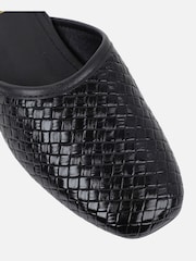Simmi London Black Nichola Woven Embossed Mules - Image 4 of 4