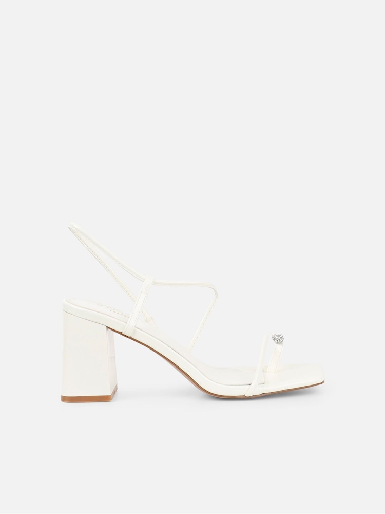 Simmi London White Anastasia Block Heeled Sandals - Image 2 of 4 Simmi London White Anastasia Block Heeled Sandals - Image 2 of 4