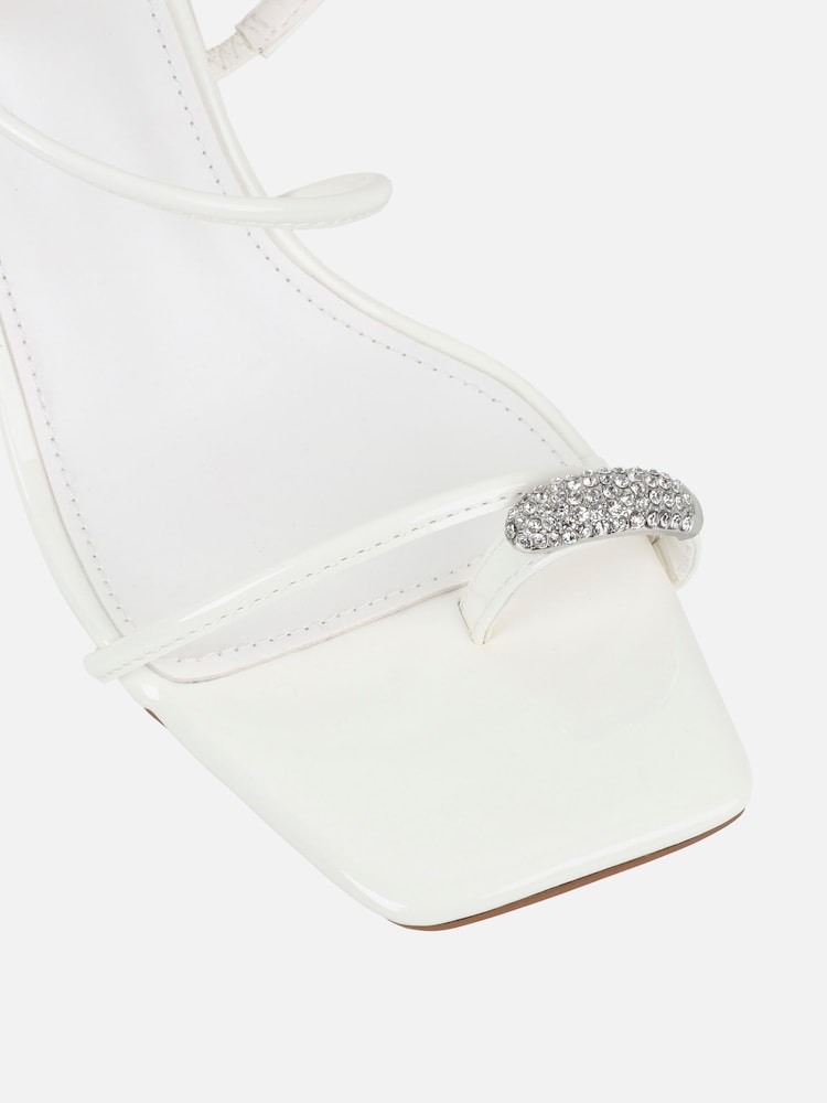 Simmi London White Anastasia Block Heeled Sandals - Image 4 of 4 Simmi London White Anastasia Block Heeled Sandals - Image 4 of 4