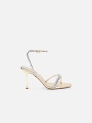 Simmi London Gold Zoya Diamante Heeled Sandals - Image 2 of 4