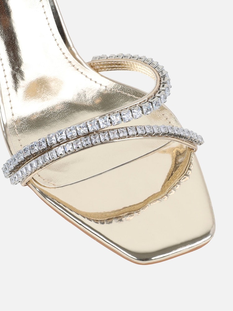 Simmi London Gold Zoya Diamante Heeled Sandals - Image 4 of 4 Simmi London Gold Zoya Diamante Heeled Sandals - Image 4 of 4