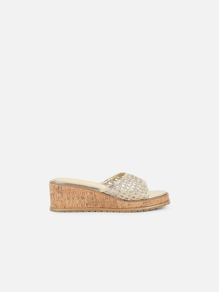 Simmi London Gold Marnie Cork Platform Mules - Image 2 of 4 Simmi London Gold Marnie Cork Platform Mules - Image 2 of 4