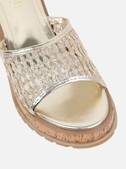 Simmi London Gold Marnie Cork Platform Mules - Image 4 of 4
