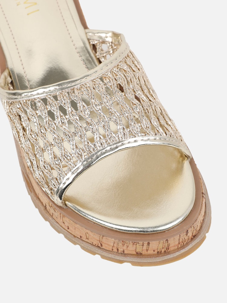 Simmi London Gold Marnie Cork Platform Mules - Image 4 of 4 Simmi London Gold Marnie Cork Platform Mules - Image 4 of 4