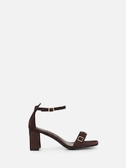 Simmi London Brown Dalia Buckle Detail Block Heeled Sandals - Image 2 of 4
