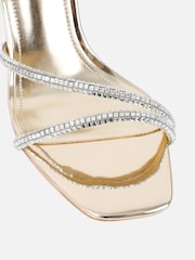 Simmi London Gold Rama Diamante Heeled Sandals - Image 4 of 4