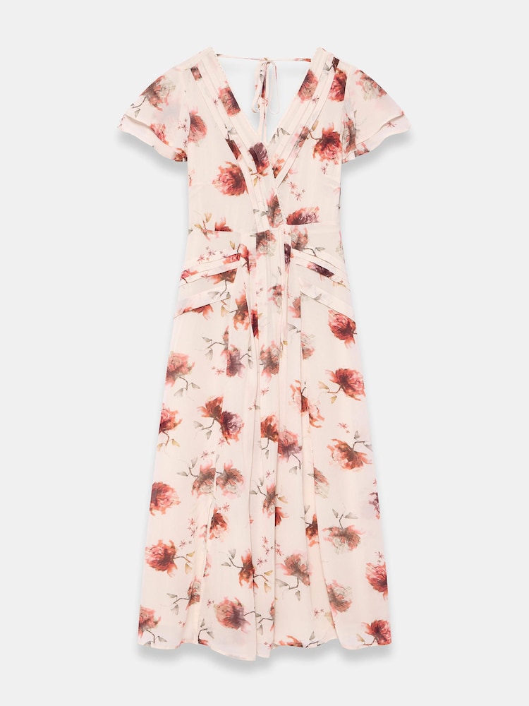 Mint Velvet Cream Floral Print Midi Dress - Image 1 of 2 Mint Velvet Cream Floral Print Midi Dress - Image 1 of 2