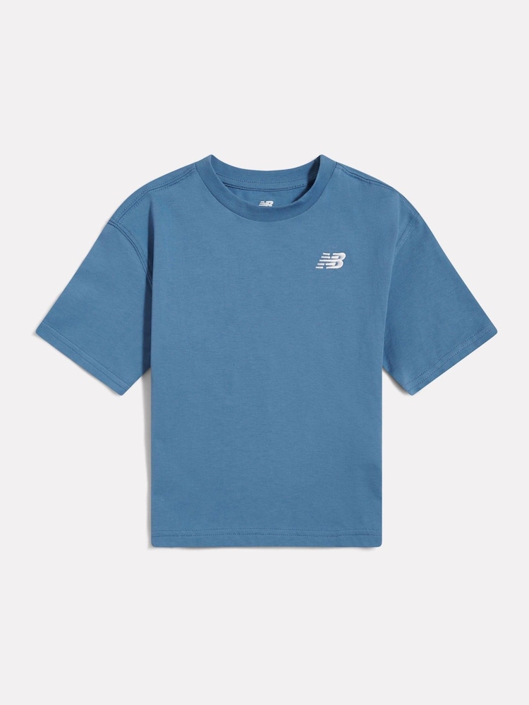New Balance Blue Small Logo Jersey T-Shirt - Image 1 of 3