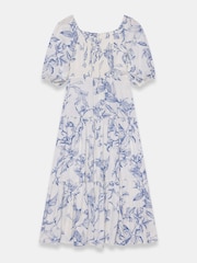 Mint Velvet Blue Floral Print Midi Dress - Image 8 of 8