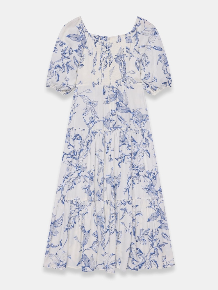 Mint Velvet Blue Floral Print Midi Dress - Image 8 of 8