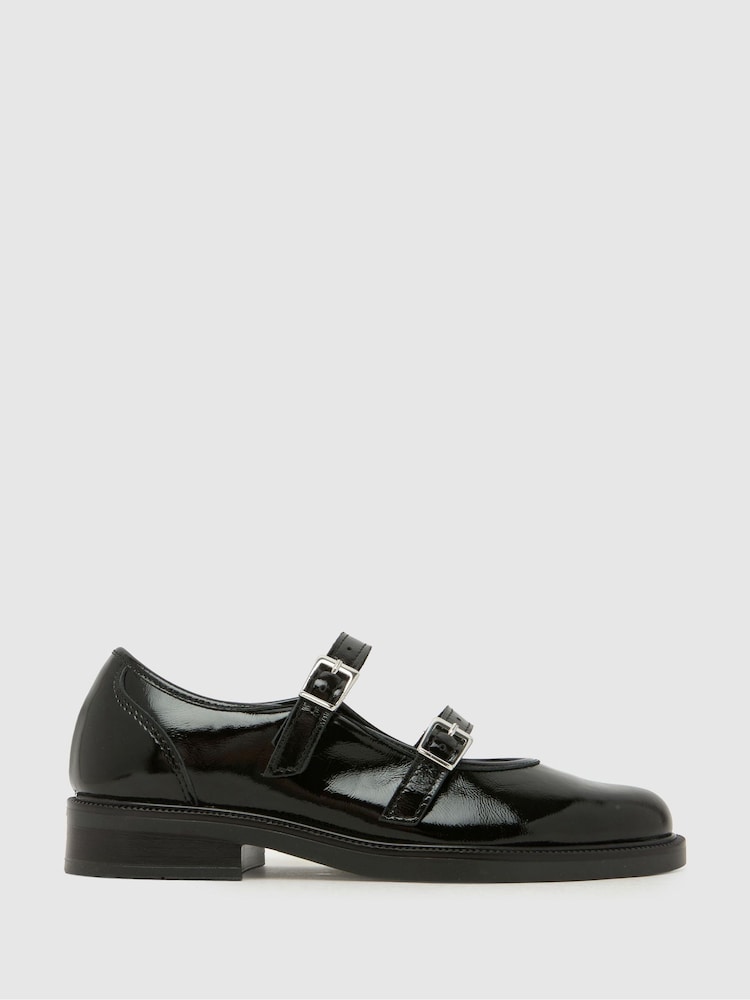 Schuh Black Loveday Leather Mary Jane Shoes - Image 1 of 4 Schuh Black Loveday Leather Mary Jane Shoes - Image 1 of 4