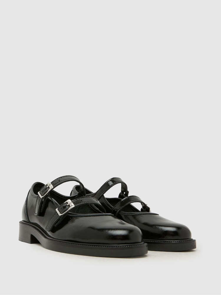 Schuh Black Loveday Leather Mary Jane Shoes - Image 2 of 4 Schuh Black Loveday Leather Mary Jane Shoes - Image 2 of 4