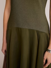 Mint Velvet Green Jersey Drop Waist Maxi Dress - Image 3 of 7