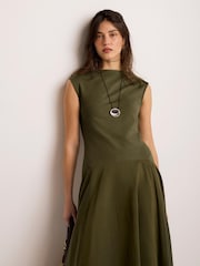 Mint Velvet Green Jersey Drop Waist Maxi Dress - Image 5 of 7