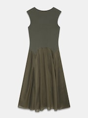 Mint Velvet Green Jersey Drop Waist Maxi Dress - Image 6 of 7
