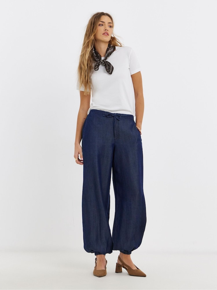 Simply Be Lightweight Denim Tie Waist Balloon Jeans - Εικόνα 1 από 4