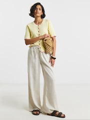 Amarillo - Simply Be Scallop Detail Short Sleeve Cardigan - Imagen 3 de 4