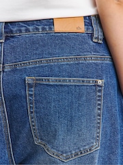 Simply Be Blue Cropped Straight Leg Turn Up Jeans - Image 4 of 4