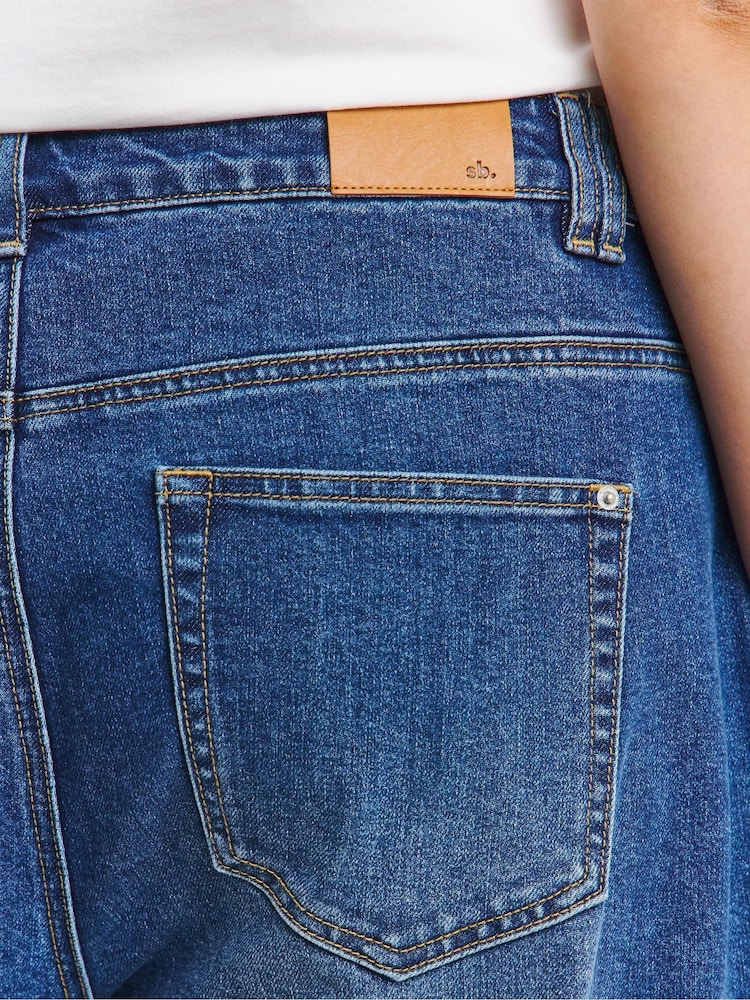 Simply Be Blue Cropped Straight Leg Turn Up Jeans - Image 4 of 4 Simply Be Blue Cropped Straight Leg Turn Up Jeans - Image 4 of 4