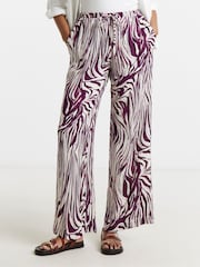 Simply Be Brown Crinkle Wide Leg Trousers - Image 3 of 4