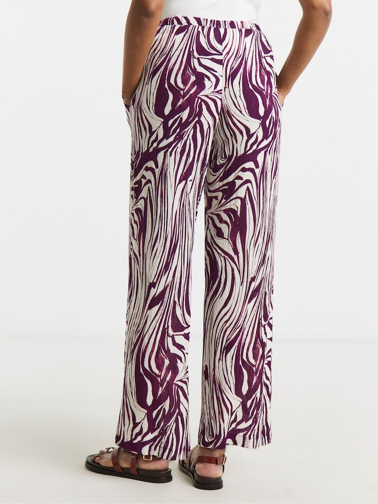 Simply Be Brown Crinkle Wide Leg Trousers - Image 4 of 4