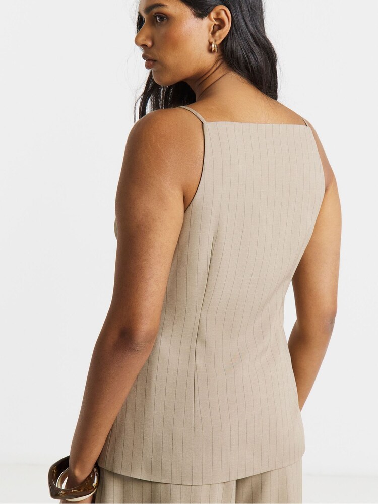 Simply Be Natural Longline Linen V-Neck Waistcoat - Image 2 of 4 Simply Be Natural Longline Linen V-Neck Waistcoat - Image 2 of 4