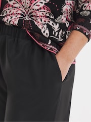 Simply Be Black Palm Printed Wide Leg Trousers - Image 2 of 4