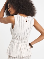 Simply Be Natural Striped Peplum Top - Image 2 of 4